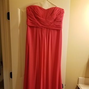 David's Bridal strapless maxi dress